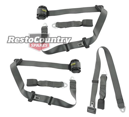 Rear Inertia Seat Belt Set (Grey – Bench Seat) Holden VK VL Commodore - kK7148GY-b