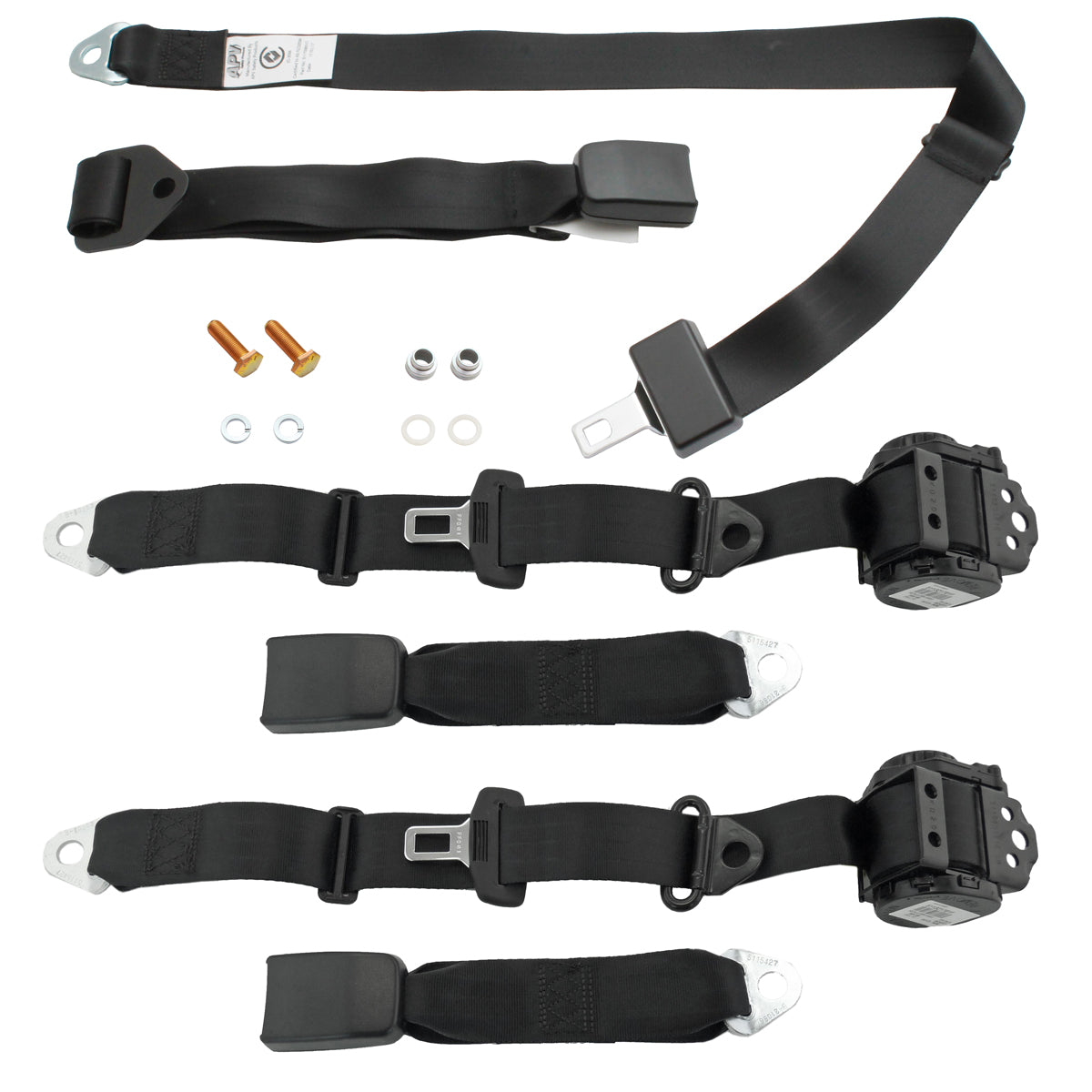 Rear Inertia Seat Belt Set (Black – Under Parcel Shelf) Holden VB VC VH SLE Sedan - kK8861-b