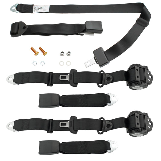 Rear Inertia Seat Belt Set (Black – Under Parcel Shelf) Holden VB VC VH SLE Sedan - kK8861-b