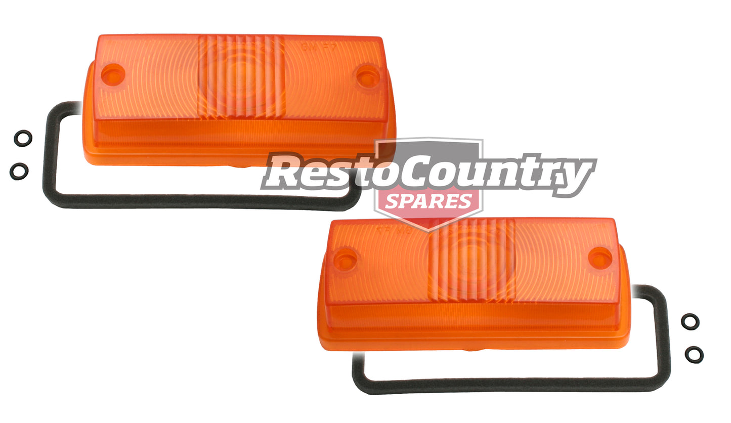Holden Torana AMBER Front Indicator LENS + Gasket Pair LC LJ blinker flasher - kLFT1020-a
