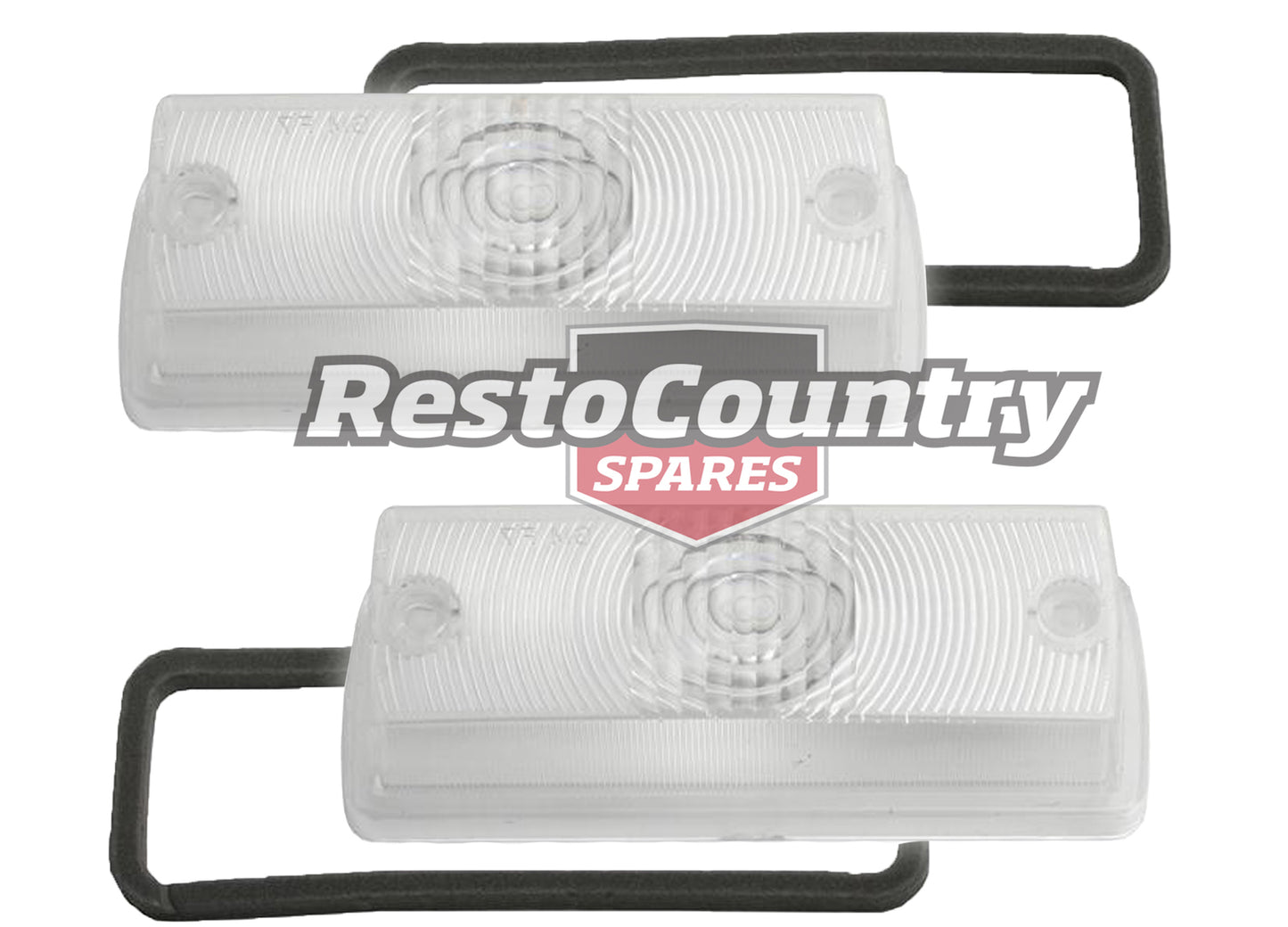 Holden Torana CLEAR Front Indicator Lens + Gasket Pair LEFT + RIGHT LC LJ - kLFT1022-3