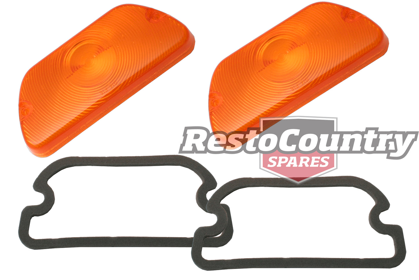 Front Indicator Lens & Gasket Pair (Amber) Torana LH LX Torana- kLFT1028x2