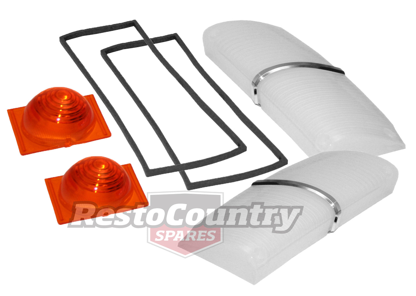 Ford Front Indicator Outer + Inner Lens +Gasket XW x 2 LEFT+RIGHT blinker - kLFT2007b-8b