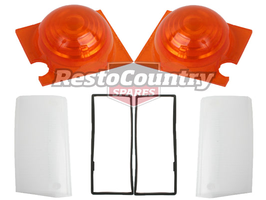 Ford Front Indicator Outer + Inner Lens + Gasket XY x2 RIGHT+LEFT blinker - kLFT2009b-10b