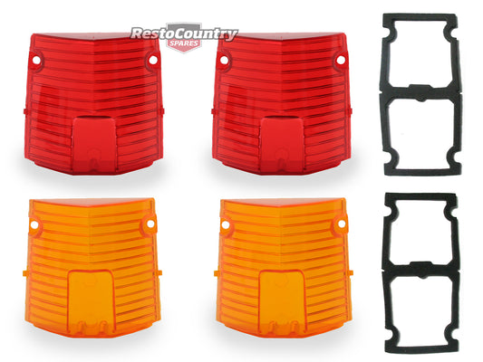 Holden Rear Taillight Lens + Indicators + Gaskets Kit EH Sedan Wagon PAIR - kLRS1006_LRT1005_G