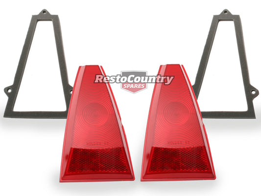 Holden Taillight Lens + Gasket PAIR LEFT + RIGHT HR Station Wagon rear - kLRS1009x2