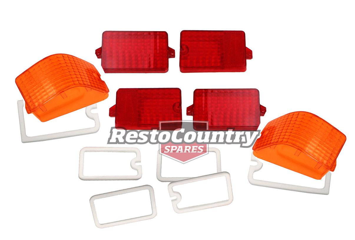 Holden Taillight Lens Pair LEFT + RIGHT Brake + Indicator Torana LJ stop turn - kLRS1038B-a