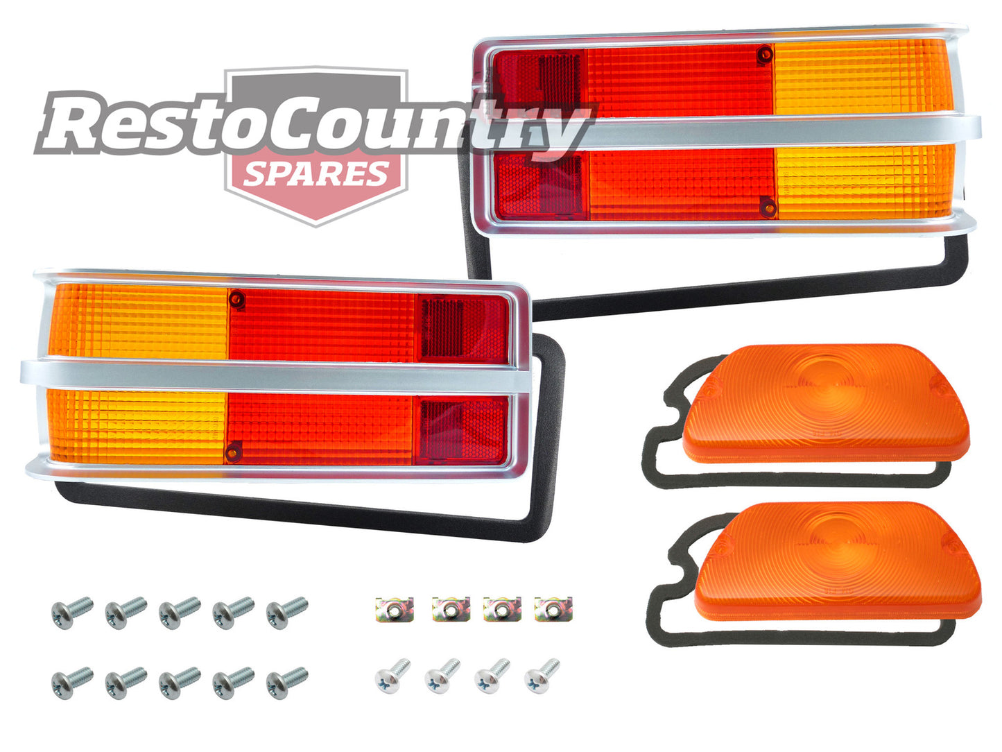 Holden Torana LH LX Taillight + Indicator +Screw Kit SILVER tail light - kLRS1040-a