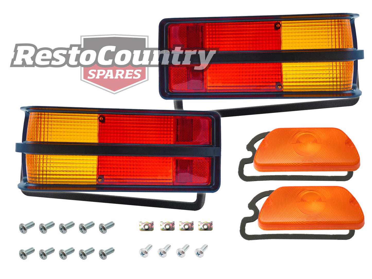 Holden Torana LH LX Taillight + Indicator + Screw Kit BLACK tail light - kLRS1041-a