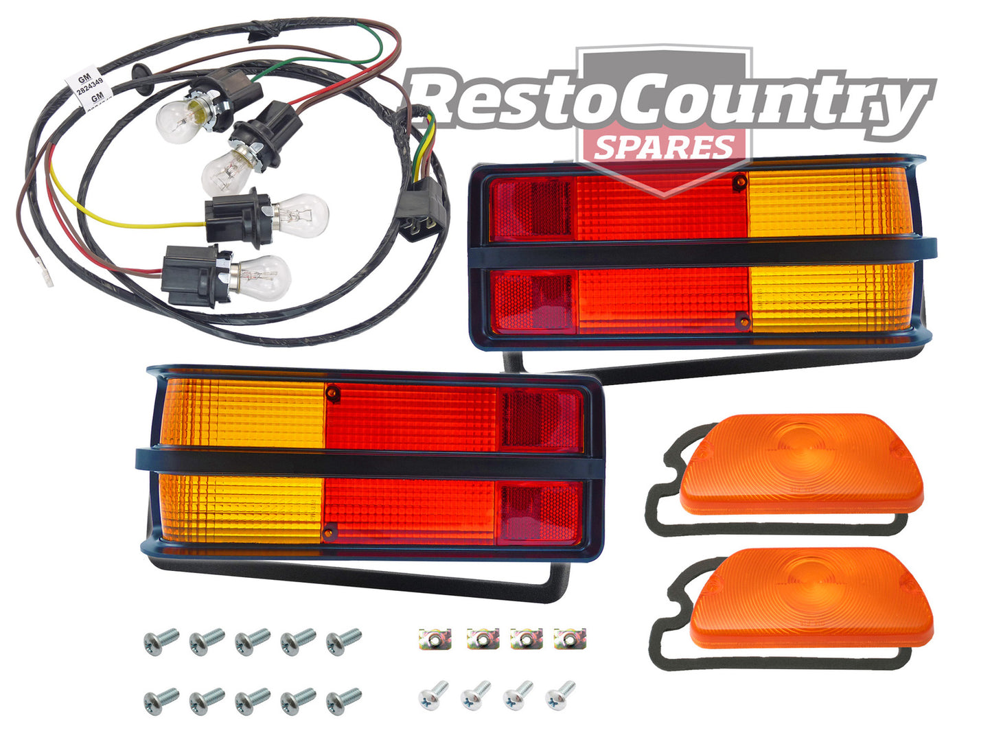 Holden Torana LH Taillight + LOOM + Indicator + Screw Kit BLACK tail light - kLRS1041-b