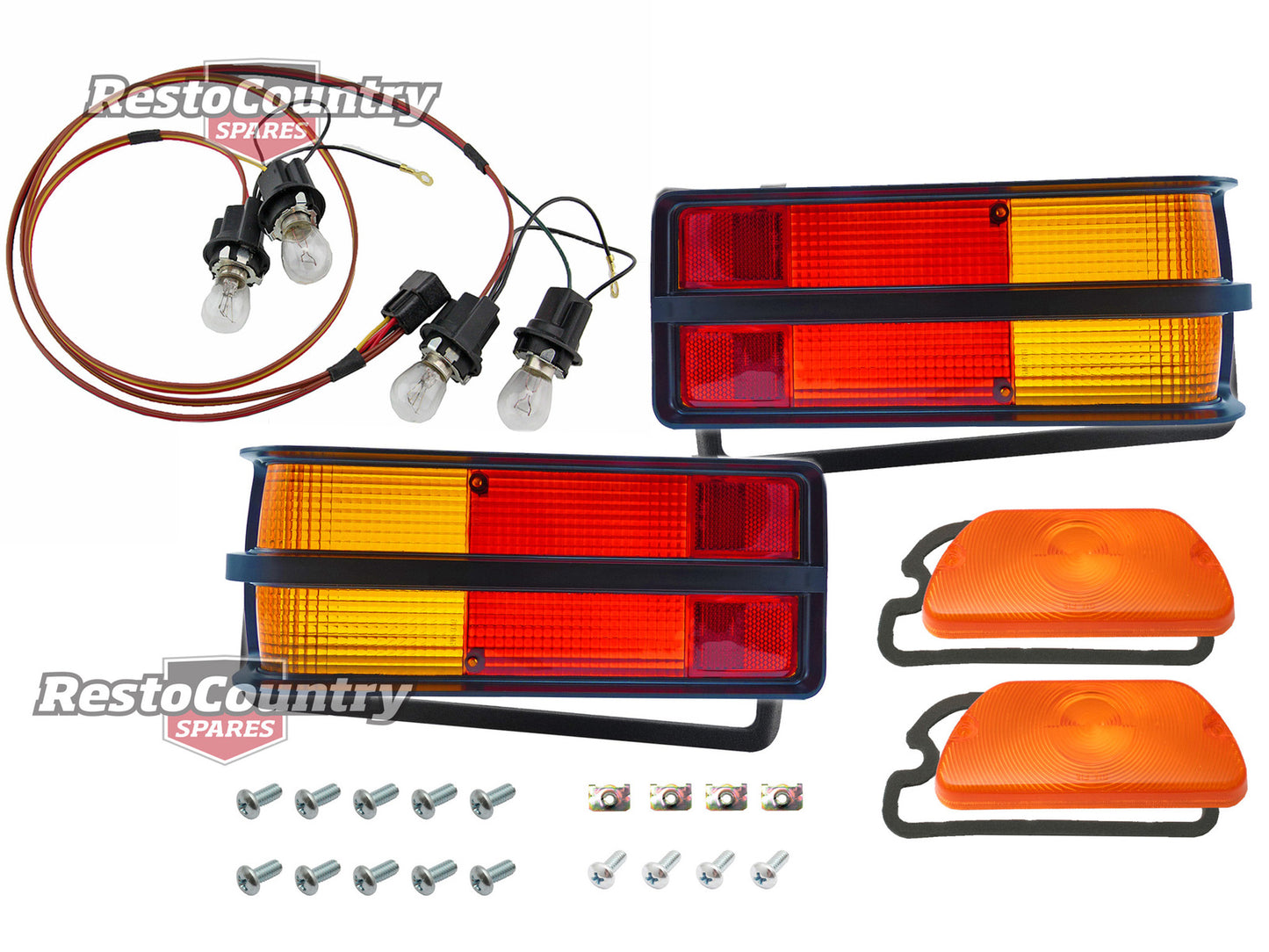 Holden Torana LX Taillight + LOOM + Indicator + Screw Kit BLACK tail light - kLRS1041-c