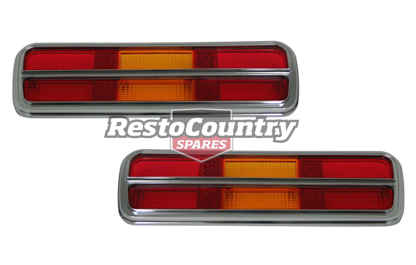 Ford Falcon Taillight + Indicator Lens x2 w/ CHROME Surround XB Coupe - kLRS2022Ax2
