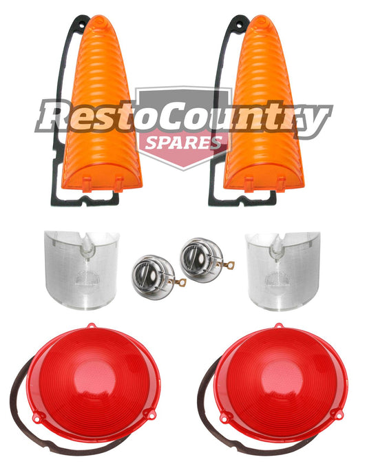 Holden Rear Tail Light Lens Set FB EK Sedan Brake + Indicator + Reverse + Plate - kLRT1003-b