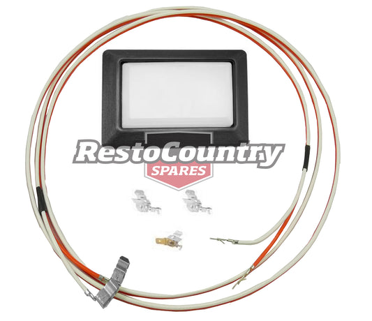 Holden Interior Light Kit BLACK Base +Lens +Wiring Loom UTE+1 TONNER HQ HJ HX HZ - kLii1003b-e