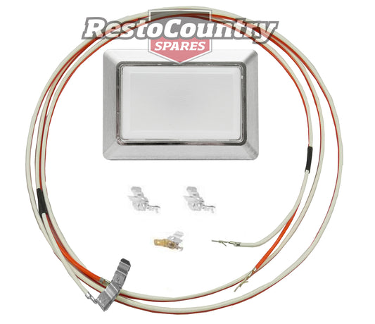 Holden Interior Light Kit CHROME Base + Lens + Wiring Loom Torana LH LX SEDAN - kLii1003c-a