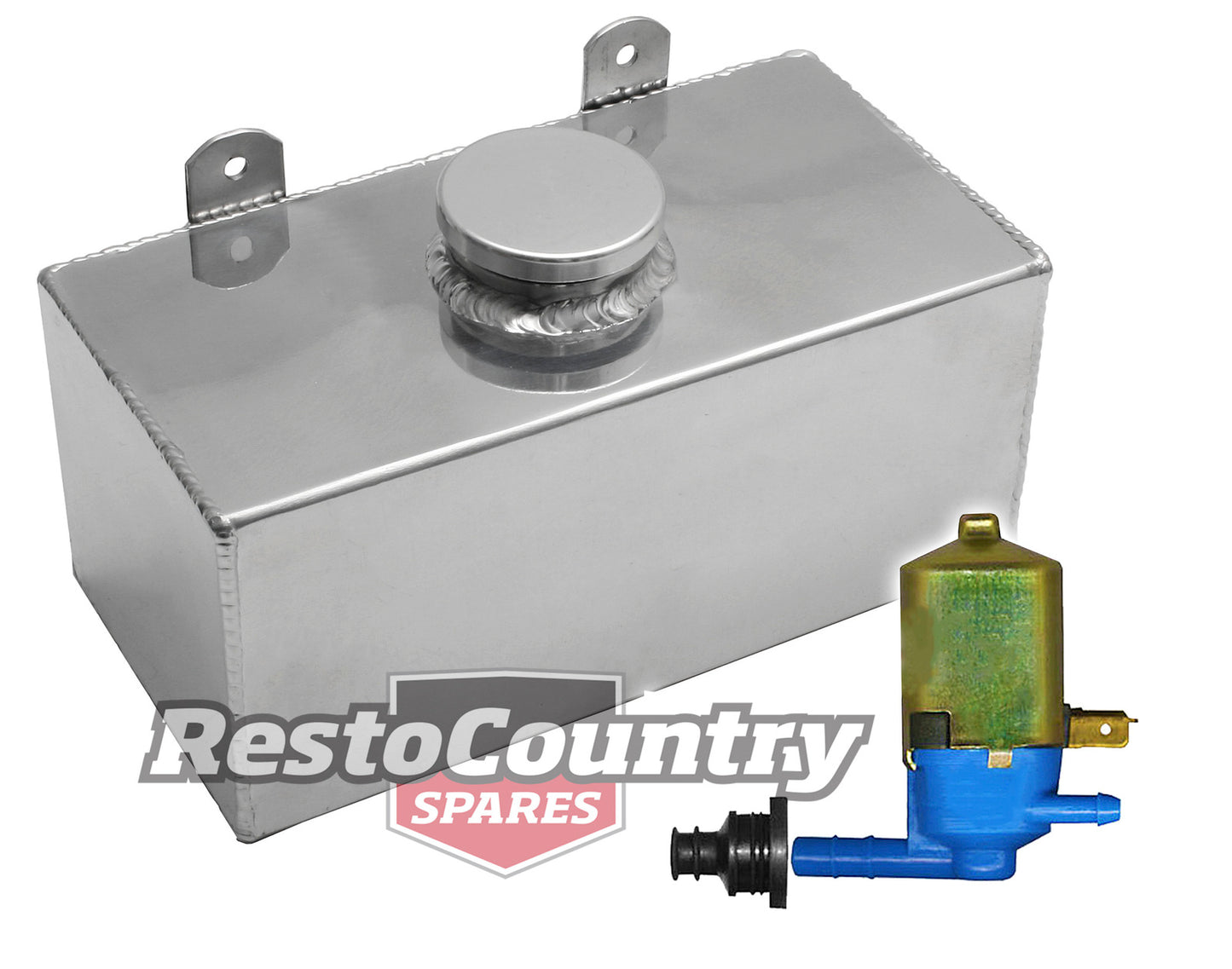 Holden Torana Alloy Washer Bottle + Pump + Fitting Kit LC LJ LH LX tank wiper - kM020-c