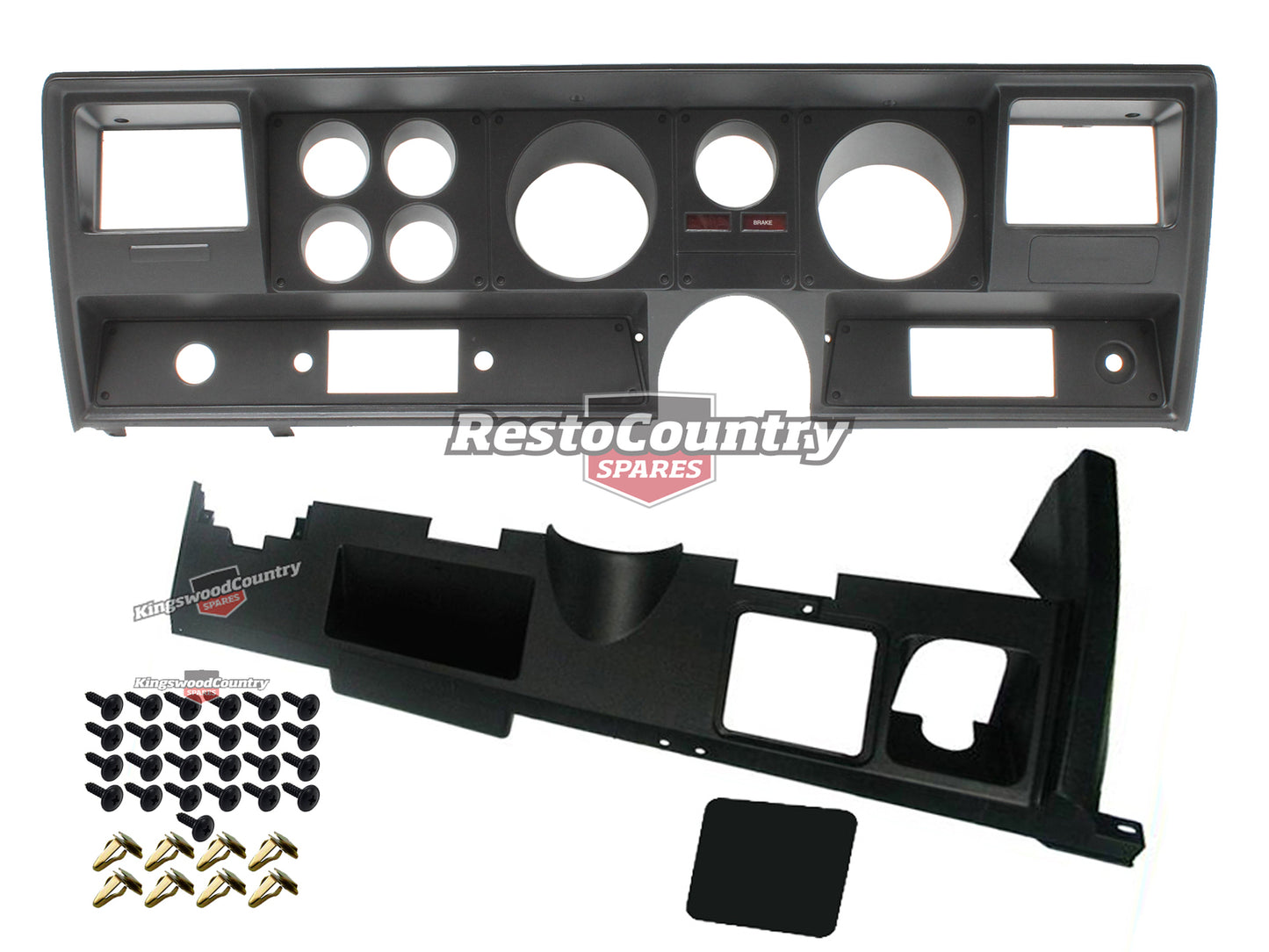 Holden GTS Upper + Lower Dash Fascia Facia Kit HJ HX HZ Includes Screws + Clips - kM38280-a