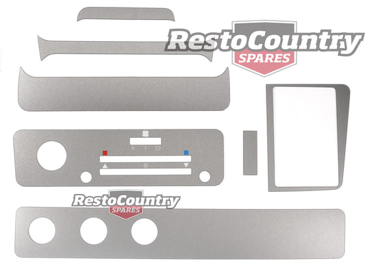 Holden Torana Lower Dash BLANK + Heater+ Manual Surround Decal Kit LH LX SILVER - kMAX002-a