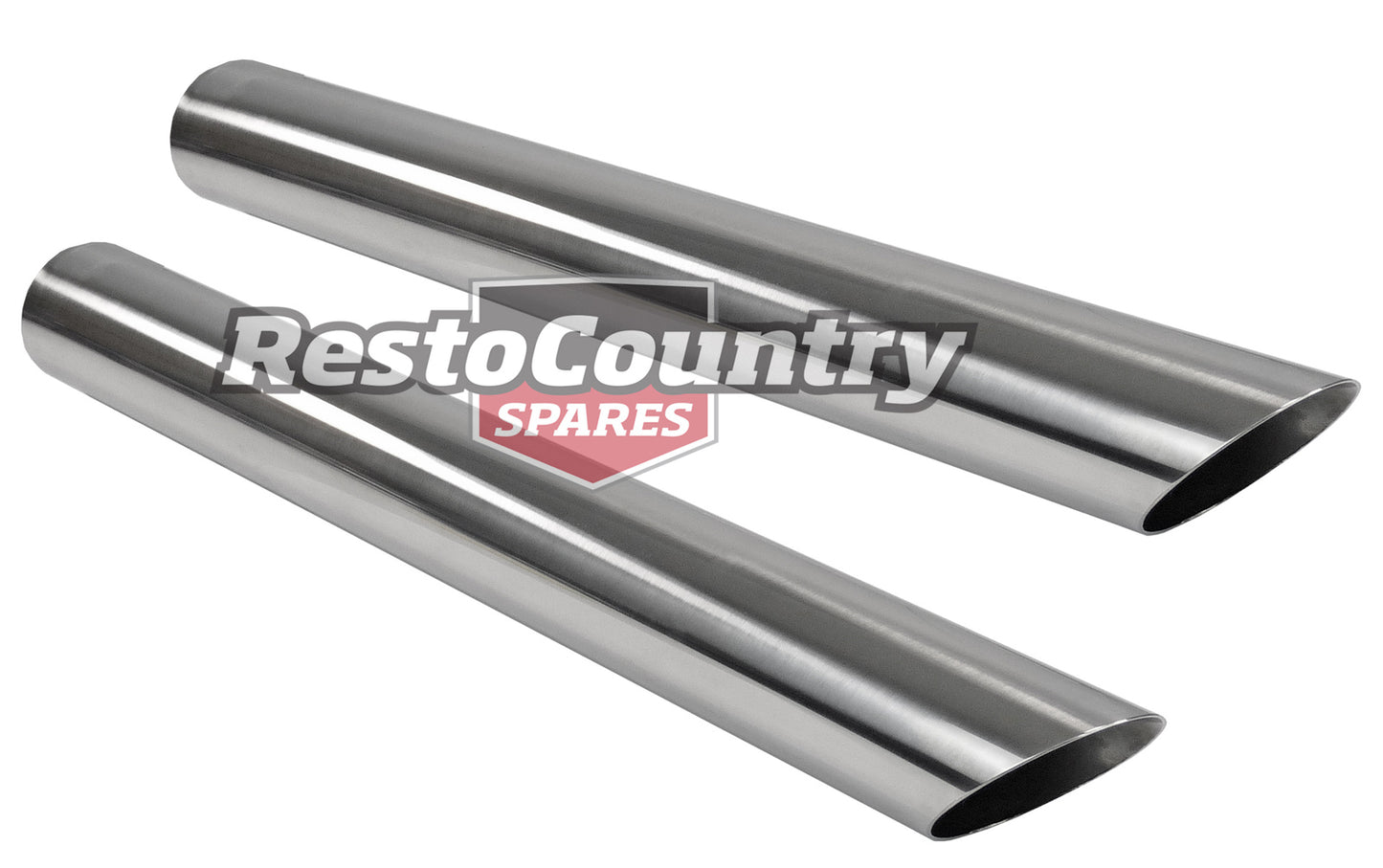 Stainless Steel Exhaust Tip PAIR POLISHED 1 3/4" I.D x 18" Long Suit Old School Cars - kMAX040-a