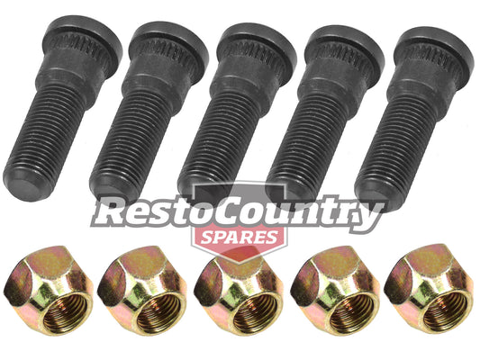 Ford Rear DRUM Wheel Stud + Nut x5 XR XT XW XY XA XB XC XG XH rim bolt - kNS217-a