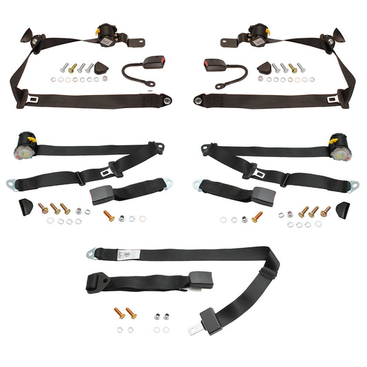 Front & Rear Seat Belt Kit (Black) Holden VK VL Commodore - kPE3642-b
