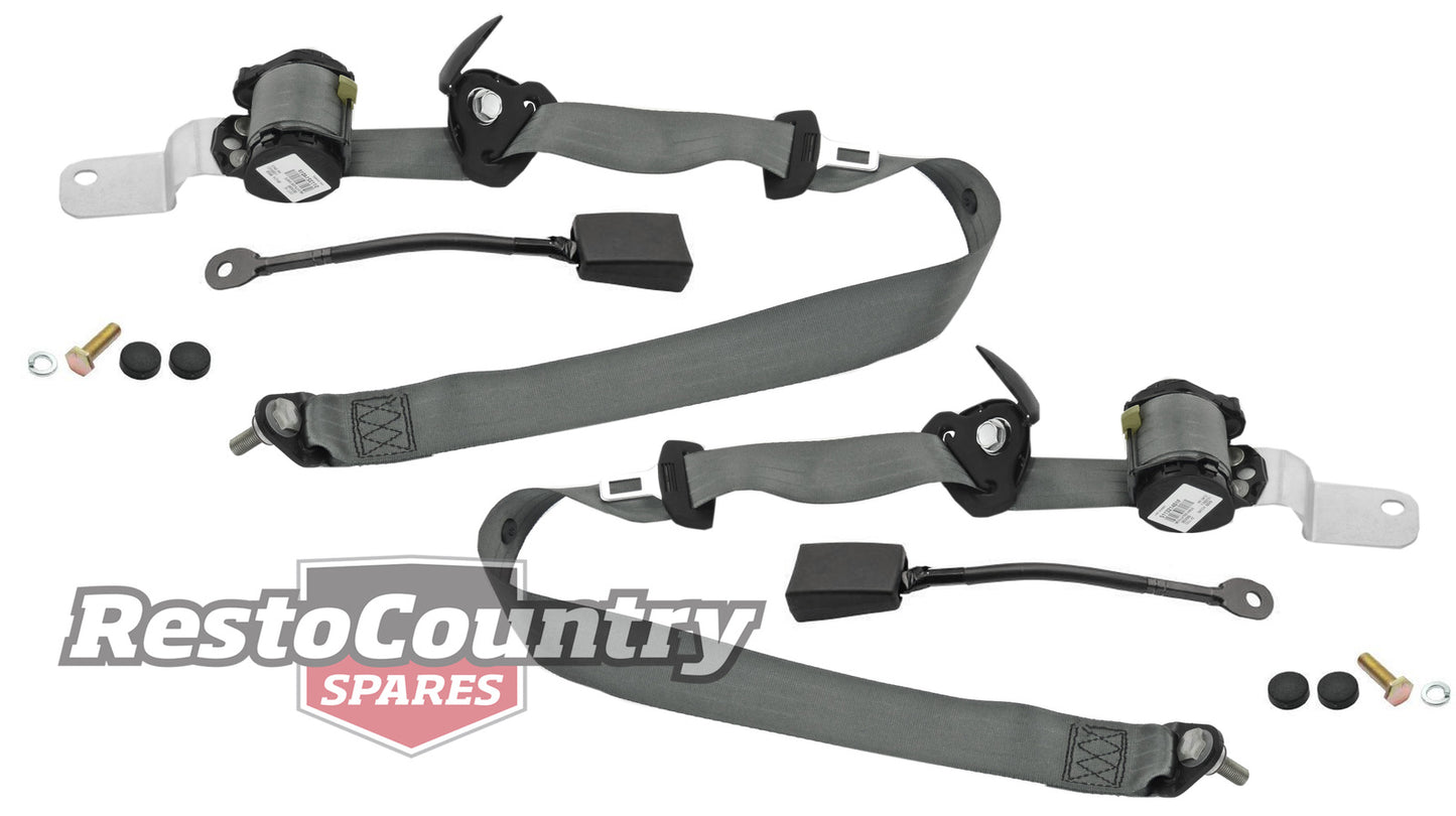Front Inertia Seat Belt Pair (Grey - Bucket Seat) Holden VB VC VH VK VL Commodore - kPE3642GY-a