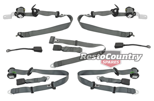Front & Rear Seat Belt Kit (Grey) Holden VB VC VH Sedan - kPE3642GY-b