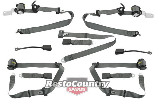 Front & Rear Seat Belt Kit (Grey) Holden VK VL Commodore - kPE3642GY-c