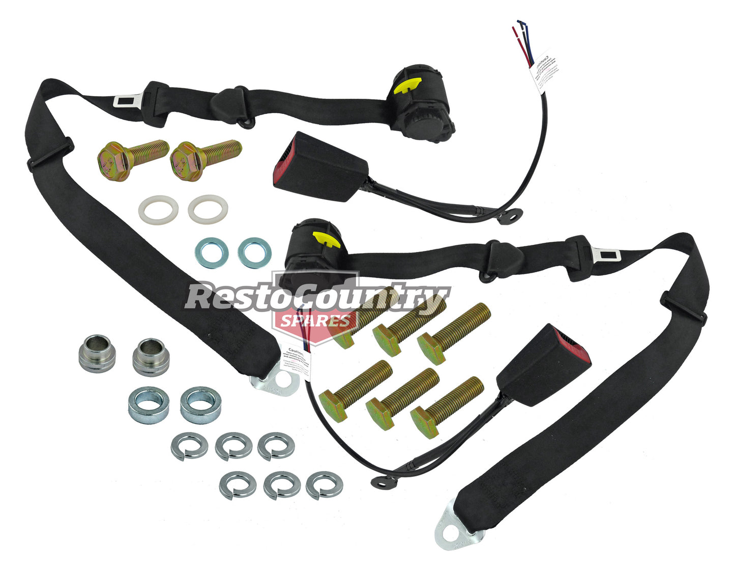 Front Inertia Seat Belt Pair (Black - Bucket Seat) Holden VR VS Commodore - kPE7059-a