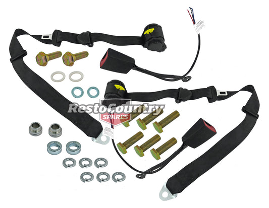 Front Inertia Seat Belt Pair (Black - Bucket Seat) Holden VR VS Commodore - kPE7059-a