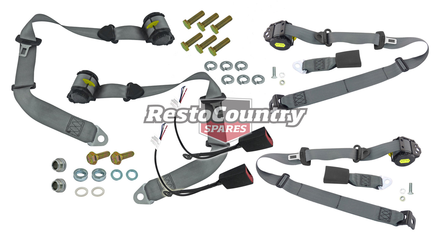 Front & Rear Seat Belt Kit (Grey) Holden VR VS Sedan - kPE7059GY-b