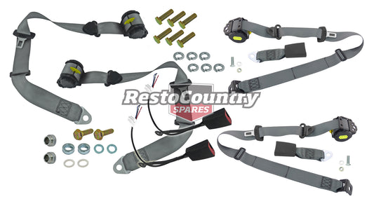 Front & Rear Seat Belt Kit (Grey) Holden VR VS Sedan - kPE7059GY-b