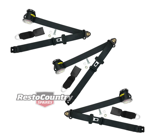 Rear Inertia Seat Belt Set (Black – Bench Seat) Holden VR VS Sedan - kPK5850-c