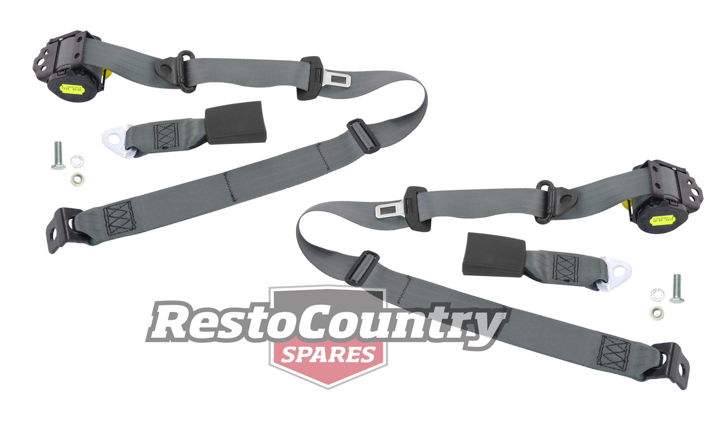Rear Inertia Seat Belt Pair (Grey – Bench Seat) Holden VN VP VR VS Sedan - kPK5850GY-a