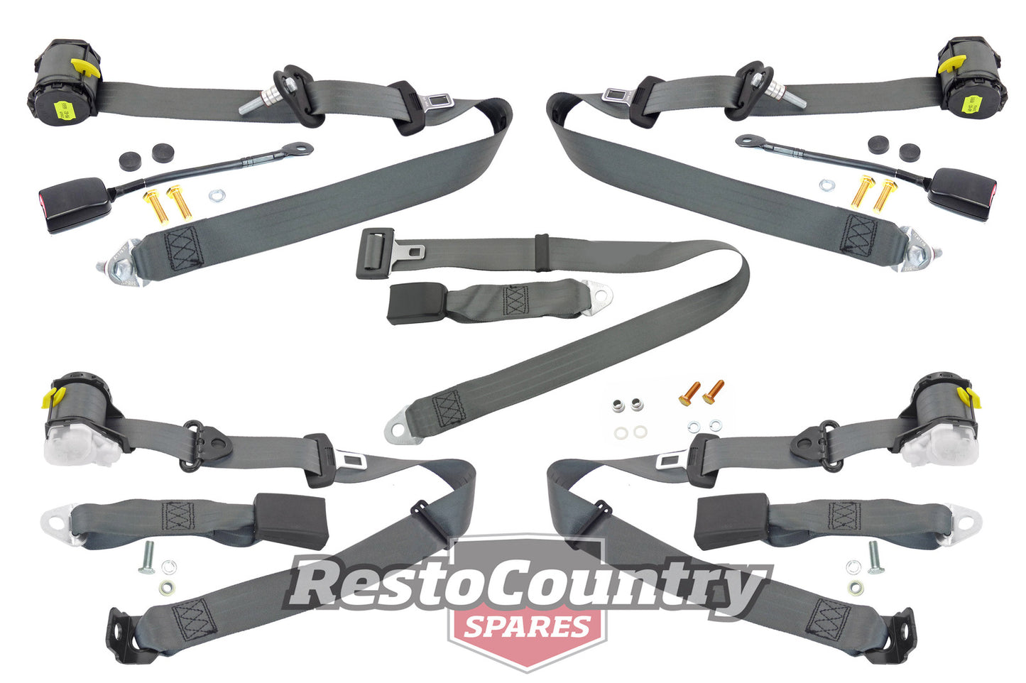 Front & Rear Seat Belt Kit (Grey) Holden VN VP Wagon - kPK5850GY-d