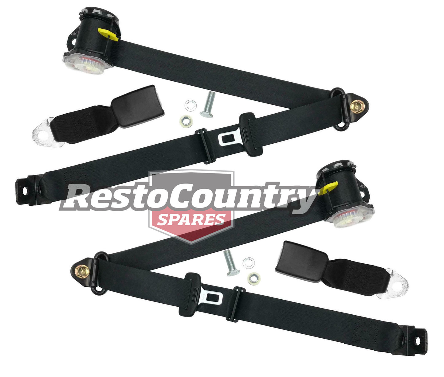 Rear Inertia Seat Belt Pair (Black – Bench Seat) Holden VN VP VR VS Wagon - kPK7515-a