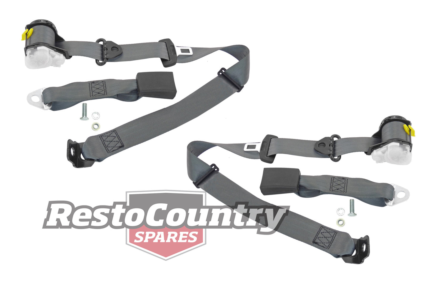 Rear Inertia Seat Belt Pair (Grey – Bench Seat) Holden VN VP VR VS Wagon - kPK7515GY-a