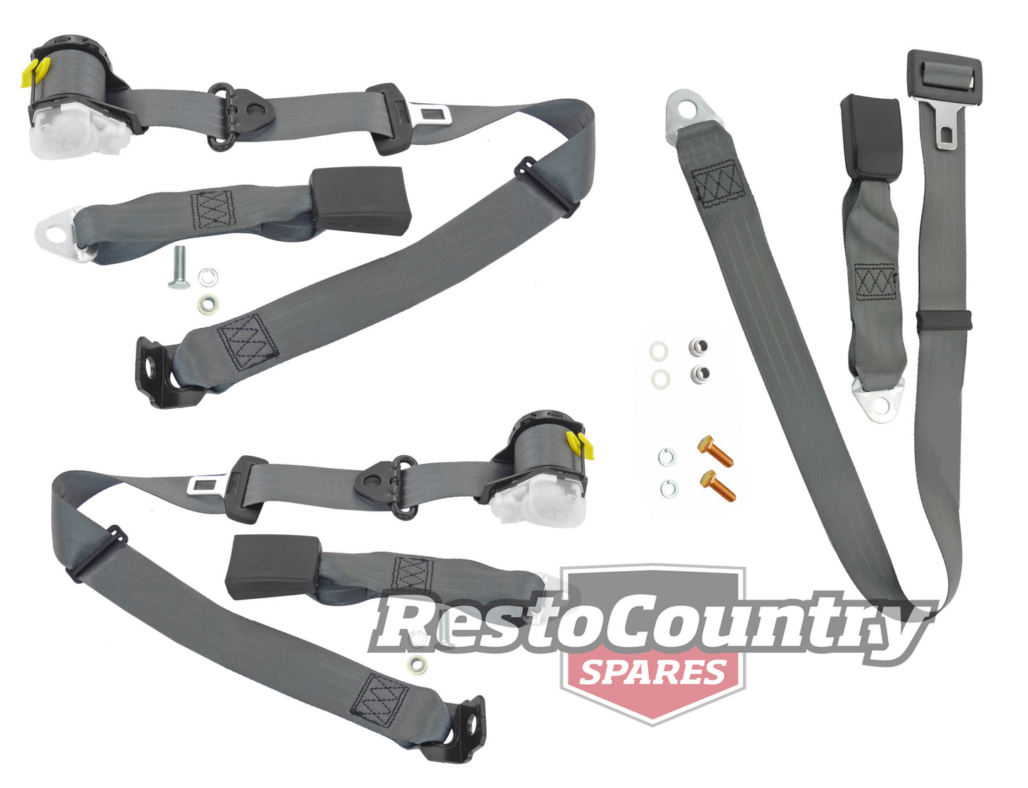 Rear Inertia Seat Belt Set (Grey – Bench Seat) Holden VN VP VR VS Wagon- kPK7515GY-b