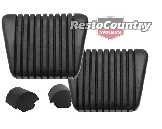 Holden HR Brake + Clutch Pedal Pad + Bump Stop Kit x4 Manual Rubber - kPP1004-PB1002x3