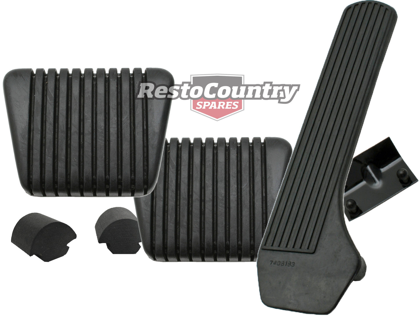 Holden HR Brake +Clutch Pedal Pad +Accelerator Pedal +Bump Stop kit x5 manual - kPedal-HR