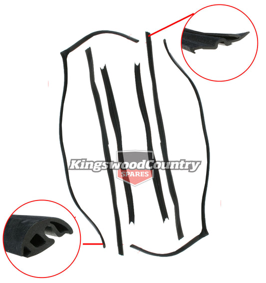 Holden Commodore Window Bailey Channel FRONT LEFT RIGHT VN VP VR VS glass rubber - kRBC1067-1068