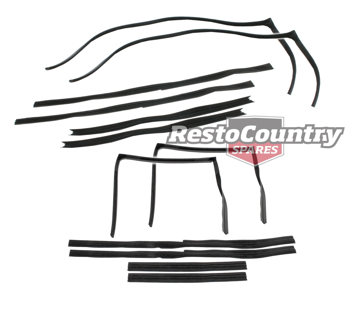 Holden Commodore Bailey Channel Set x4 VN VP VR VS Front +Rear Sedan Wagon glass - kRBC1069-b