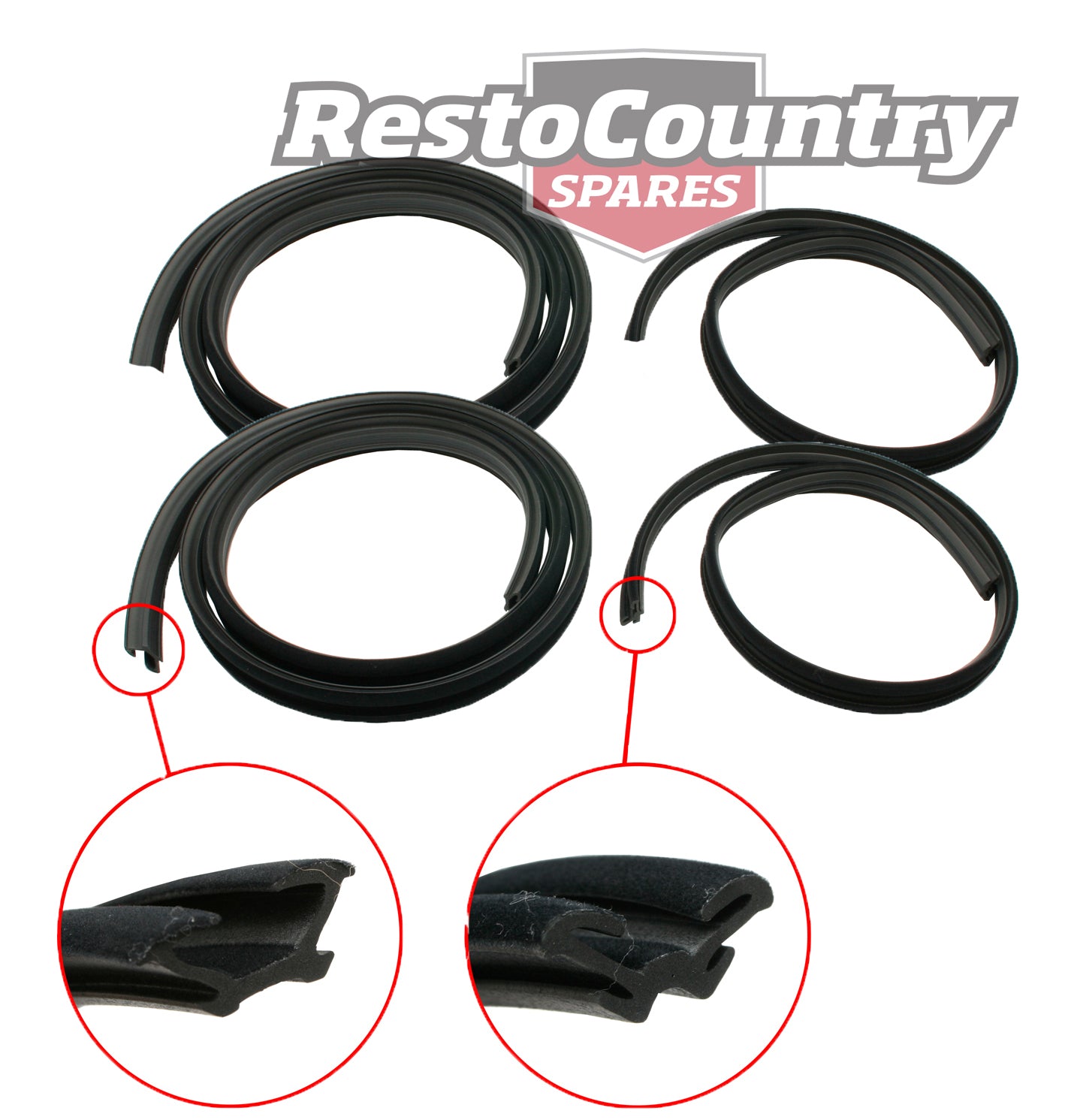 Ford Bailey Channel x2 Front + Rear XR XT XW XY ZA ZB ZC ZD. Rear ONLY XA XB XC - kRBC2008x2