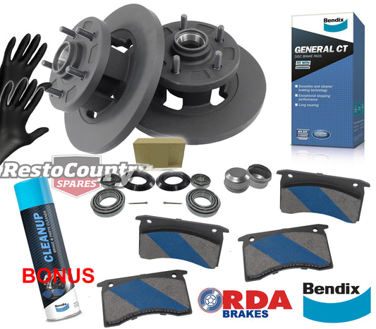 Front Disc Brake Rotor, Pad & Bearing Kit (Standard) Holden LX UC Torana - kRDA10-d