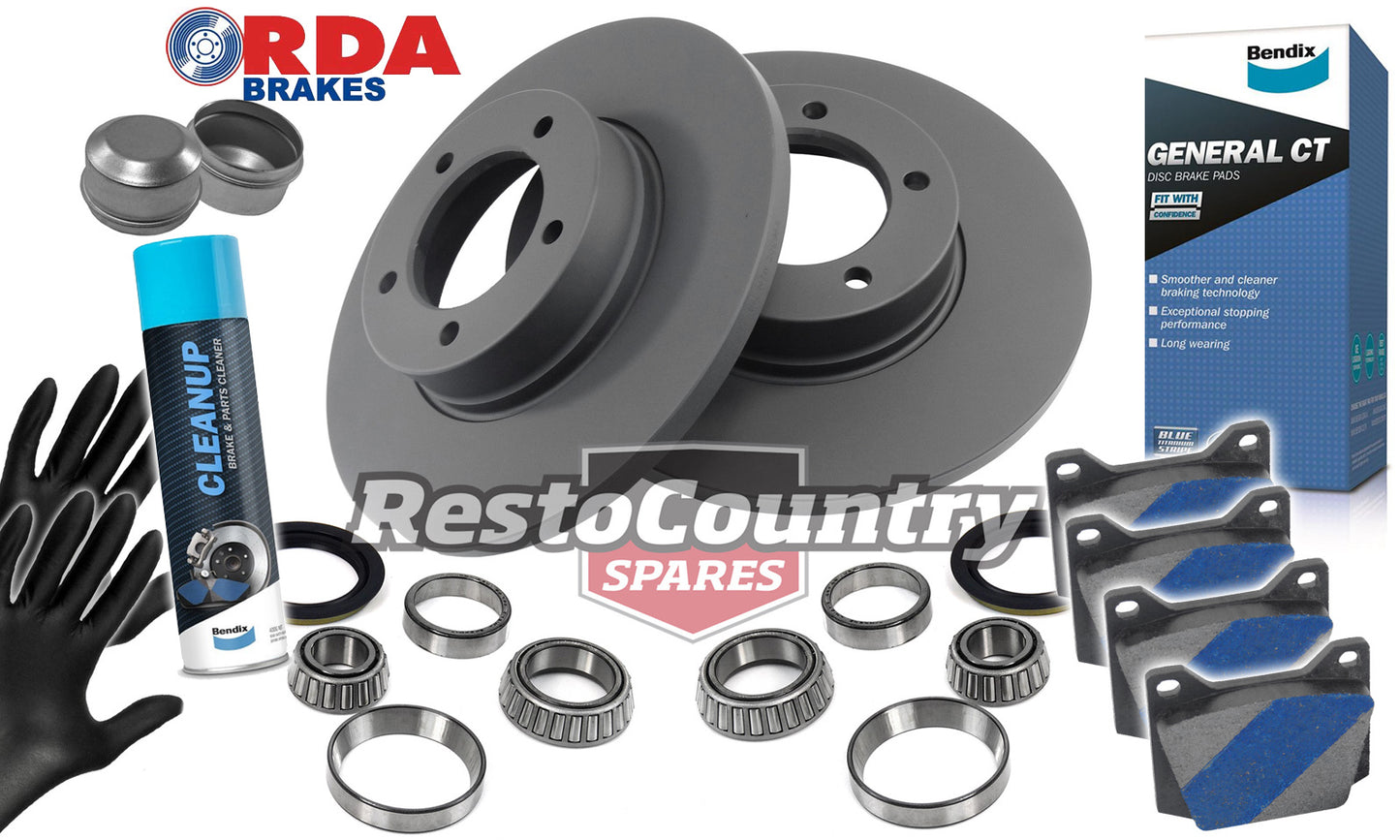 Front Disc Brake Rotor, Pad & Bearing Kit (Girling 16P) Ford XR XT ZA ZB 6Cyl - kRDA104-g