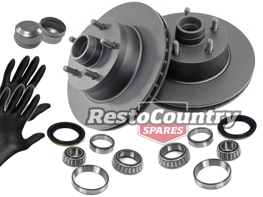 Front Disc Brake Rotor & Bearing Kit (Standard) Ford XA XB XC ZF ZG - kRDA106H-c
