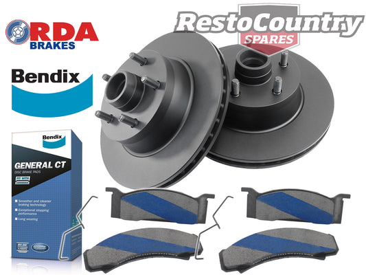 Front Disc Brake Rotor & Pad Kit (Kelsey Hayes) Ford ZC ZD ZF ZG - kRDA106H-f
