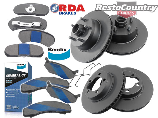 Complete Disc Brake Rotor & Pad Kit (Girlock Cast Iron Front) Ford XB ZG - kRDA106H-k