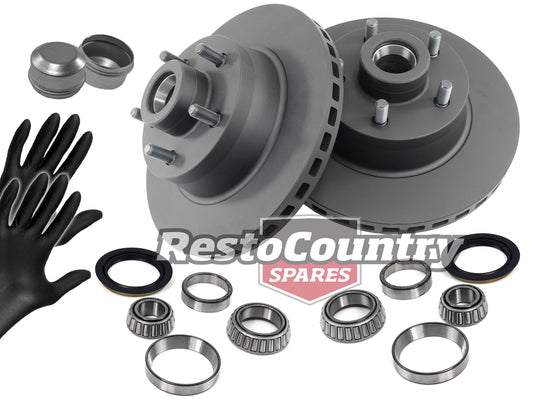 Front Disc Brake Rotor & Bearing Kit (Standard) Ford ZG ZH ZJ ZK ZL - kRDA107-d