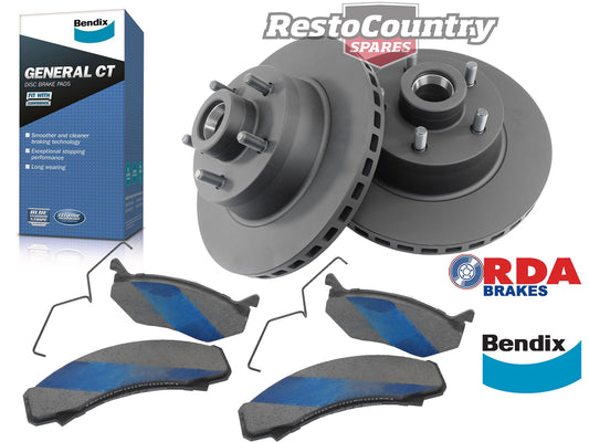 Front Disc Brake Rotor & Pad Kit (Girlock Cast Iron) Ford XB XC XD - kRDA107-g